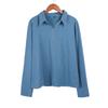 Koreansk mote kvinner bluse våren langermet Blusas Lapel skjorte knapp kvinnelige kontor topper