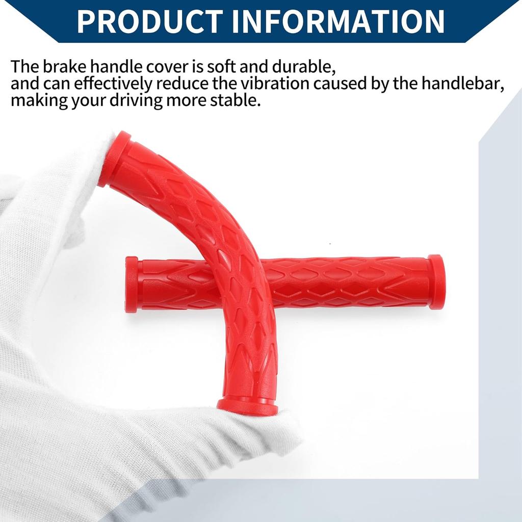 3/8" 10mm Universal Motorcycle Brake Lever Cover Non Slip Rubber Brake Lever Grip Sleeve for Motorcycle Scooter Bicycle Bike Red 1pair