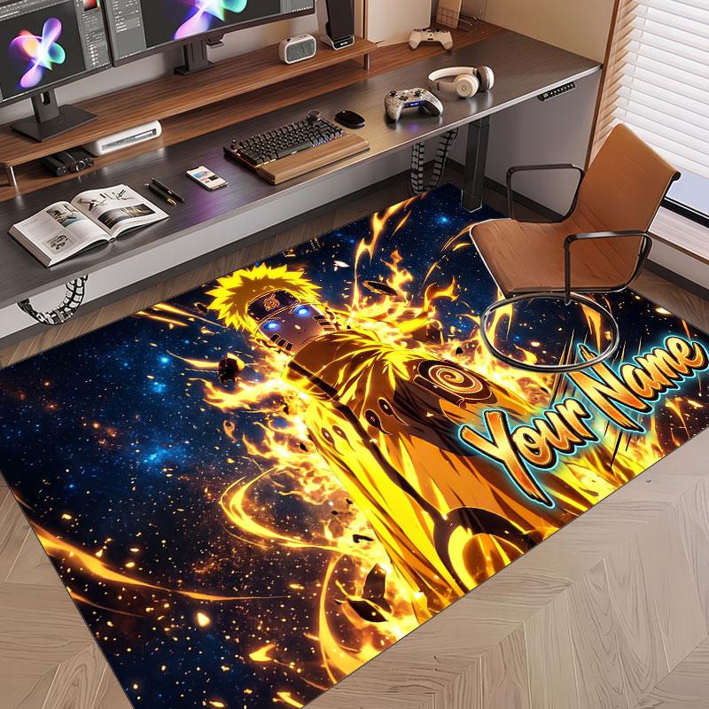 Custom Name Crystal Velvet Rug,Naruto Comfortable Anti Slip Floor Mat For Room Decoration
