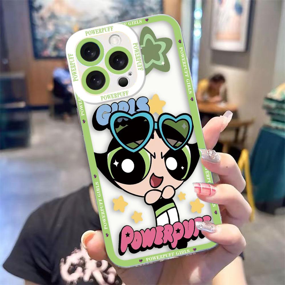 Anime The P-Powerpuff Girls Cover Clear Phone Case For iPhone Apple 17 AIR 16E 16 15 14 12 13 11 Pro Max Plus XR DIY Shell Case