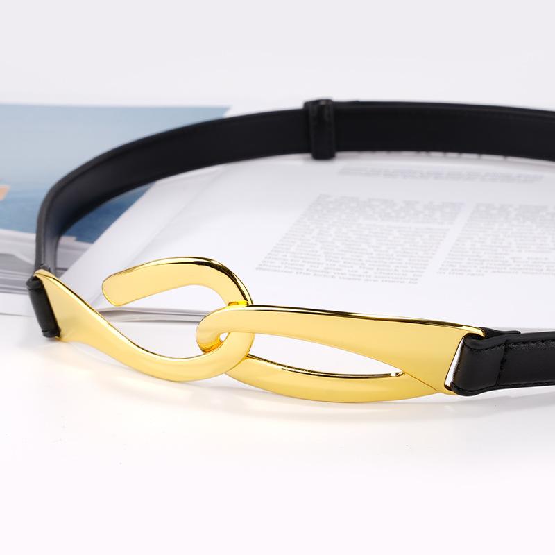 Fashion Hook Pull Adjustment Non-Punching Belt Women'S Decoration With Dress Casual Versatile Leather Women'S Belt