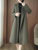 Temperament Women's Extra Long Double-Faced Wool Slim Fit Pea Coat - 100% Wool Autumn/Winter High-End Overcoat