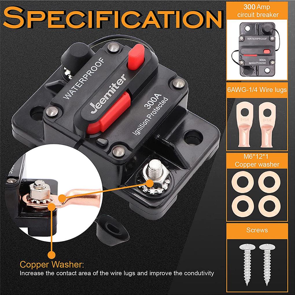 Circuit Breaker Fuse Reset 30A 40A 50A 60A 70A 80A 100A 120A 150A 200A 250A 300A AMP Waterproof Boat Car Circuit Breaker Fuse Holders1