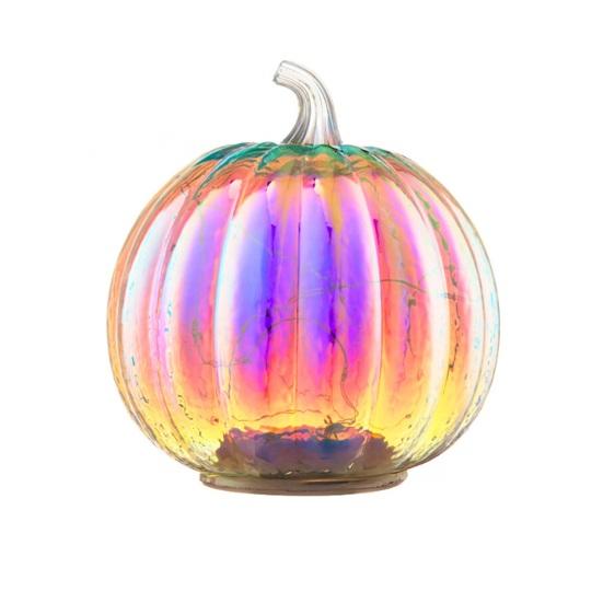 Glass Pumpkin Light Battery Operated LED Pumpkin Lantern Fall Lighted Pumpkin Table Centerpiece for Halloween Thanksgiving Home Decor