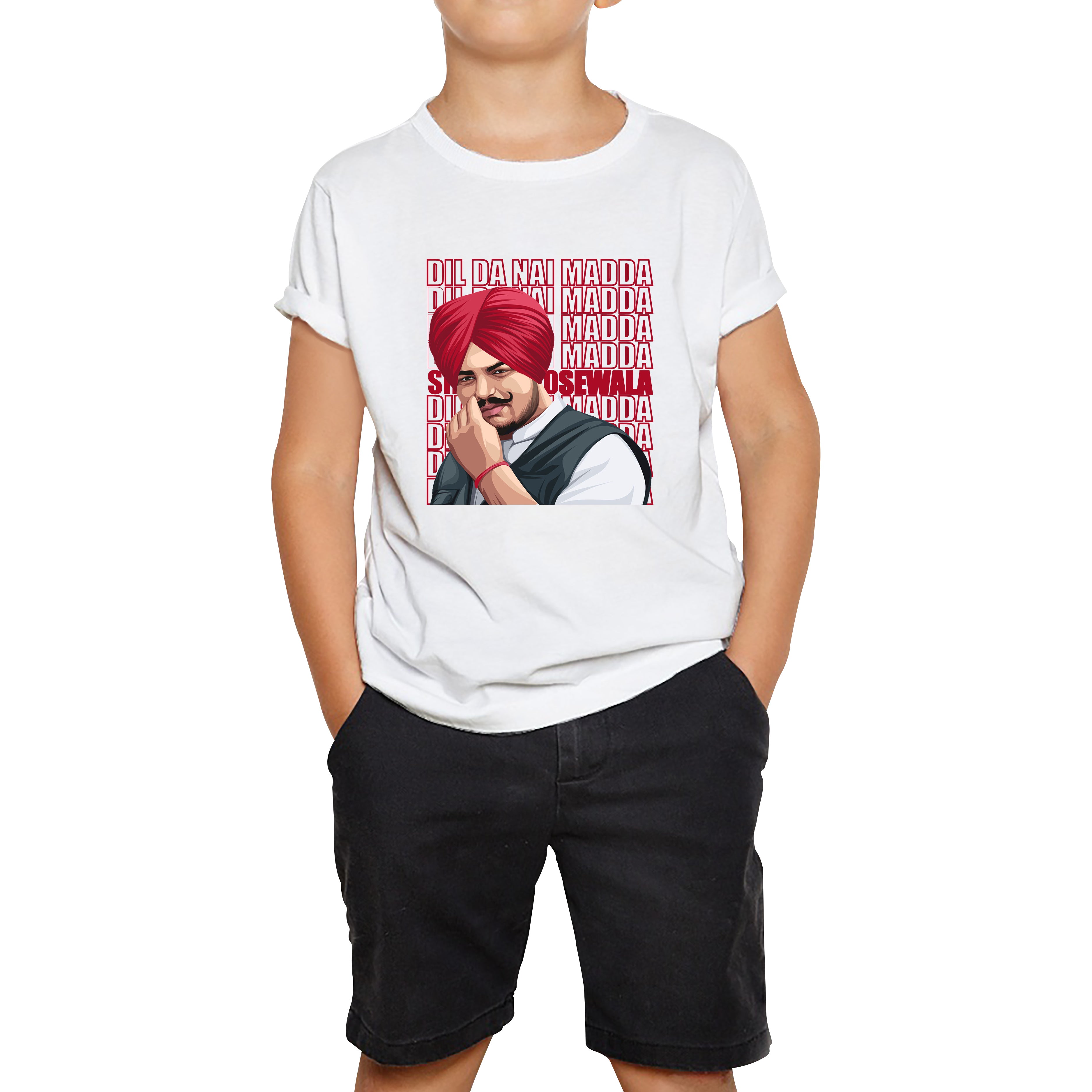 Dil Da Nai Madda Sidhu Moose Wala Legend Punjabi Indian Singer Tribute To Legend Kids Tee 100