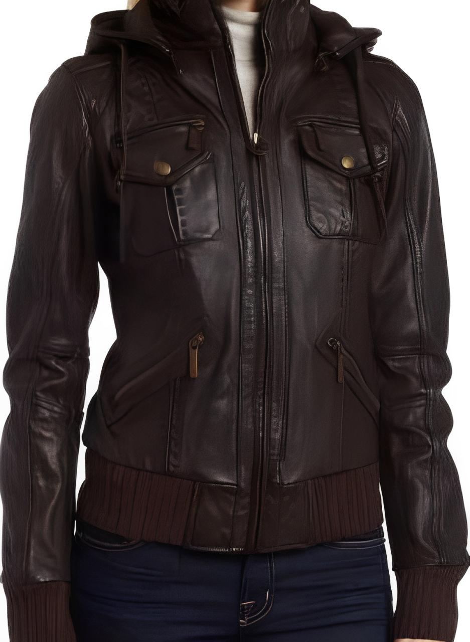 ESPRESSO Brown Color women`s Lambskin Leather