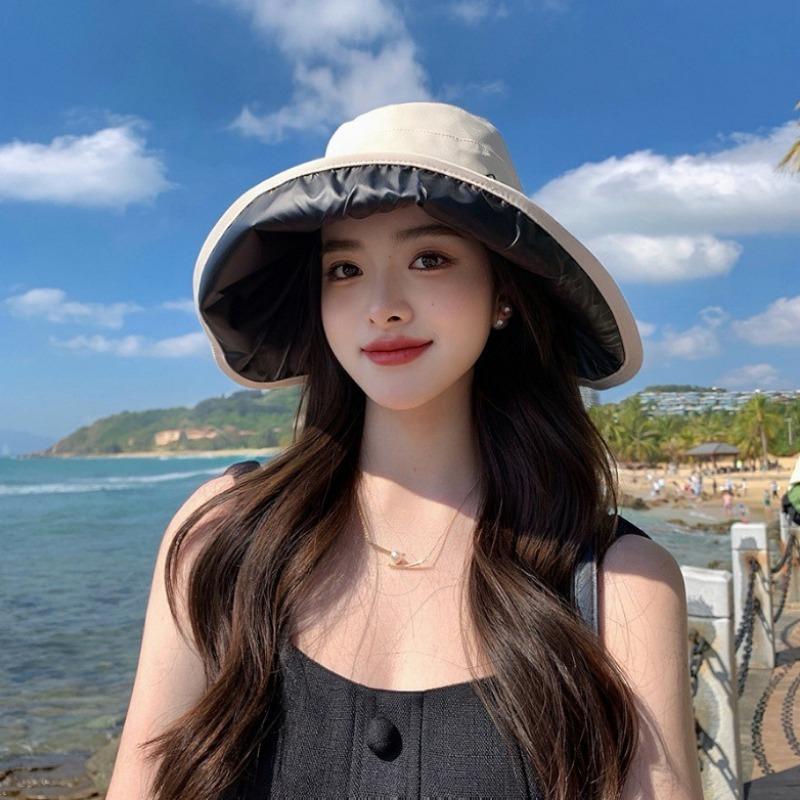 Casual Breathable Sun Protection Uv Protection Sunshade Hat Sunscreen Visors Folding Sunshade Travel Caps Embroidery Cap Panama Hat Fisherman Cap