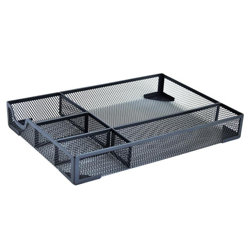 

A5 Multi-Compartment Metal Iron Art File and Stationery Storage Tray
