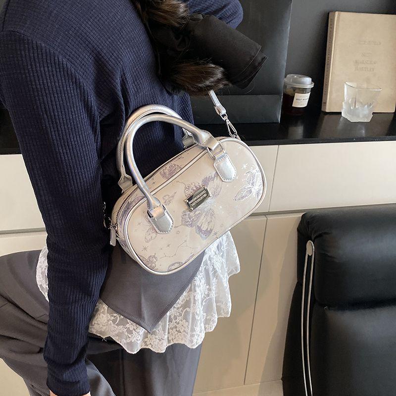 Retro Butterfly Embroidery Handbag Women Silver Plaque Large Capacity Shoulder Bag Ladies Elegant Premium Fashion Crossbody Bags