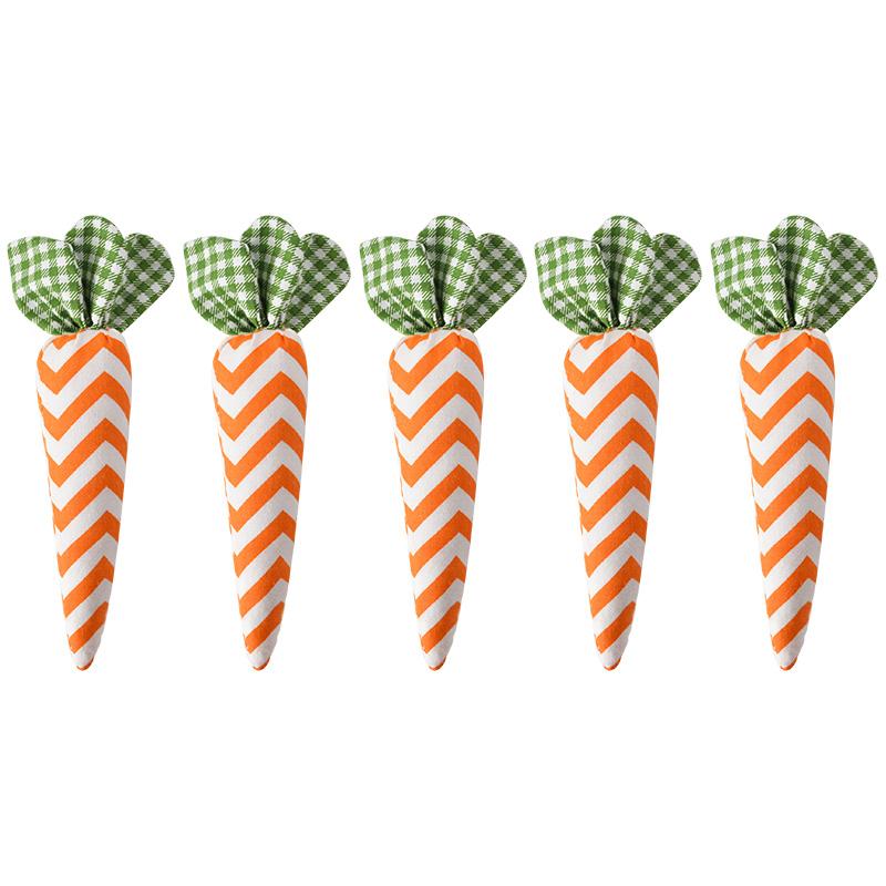 5Pcs Easter Fabric Carrot Ornaments 2026 Spring Easter Home Tray Decoration Kids Birthday Favors Gift Holiday Party Supplies