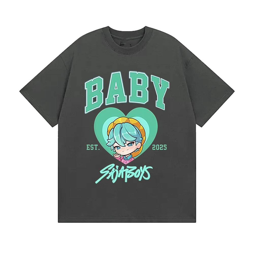 2025 Summer Baby Saja Boys K-pop Demon Hunters Graphic Men Fashion Cozy 100% Pure Cotton Printed T-shirt  Harajuku Tops
