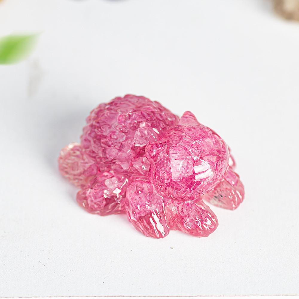 Cat Spider Spirit Resin Art Statue With Natural Crystals For Collectors And Giftgiving