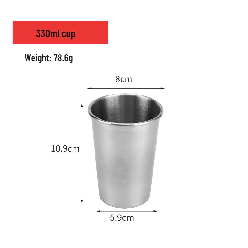 Stainless Steel Outdoor Logo Beer Mug - Single Layer Camping Juice Water Cup