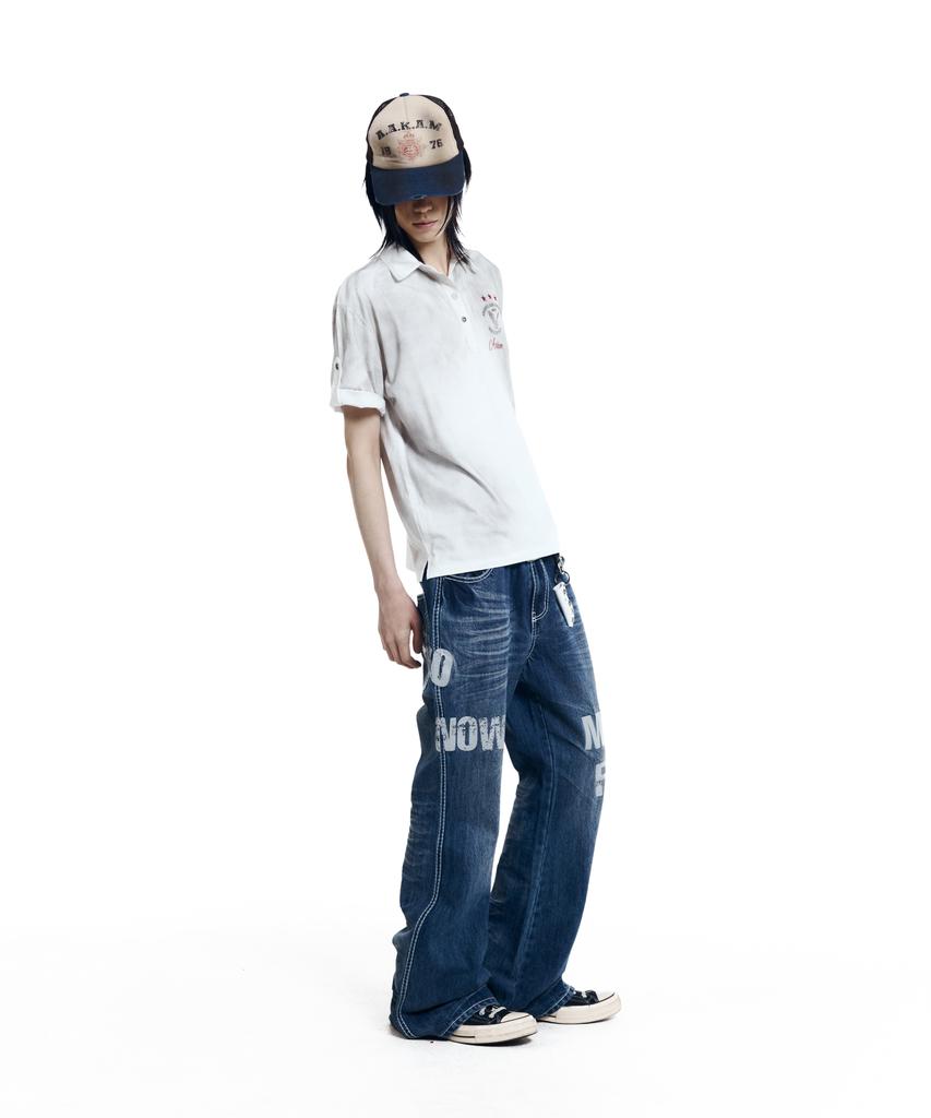 AAKAM Dirty Washed Pk Half Top (White)
