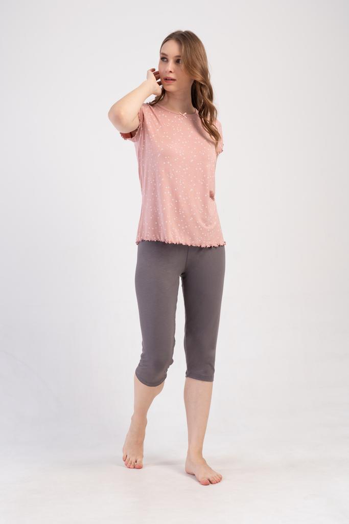 Women's Viscose Pajamas Short Sleeve Knee-Length Pants Comfortable M Vienetta