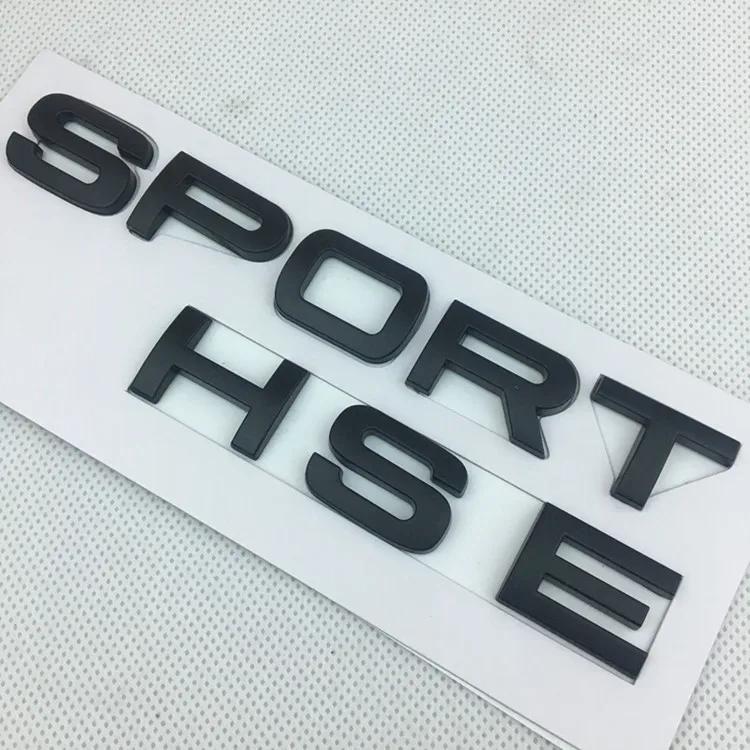 1PCS New chrome Matt silver Black SPORT HSE Large Letter Boot Badges Emblem Car Sticker for Range rover Land rover car stickers