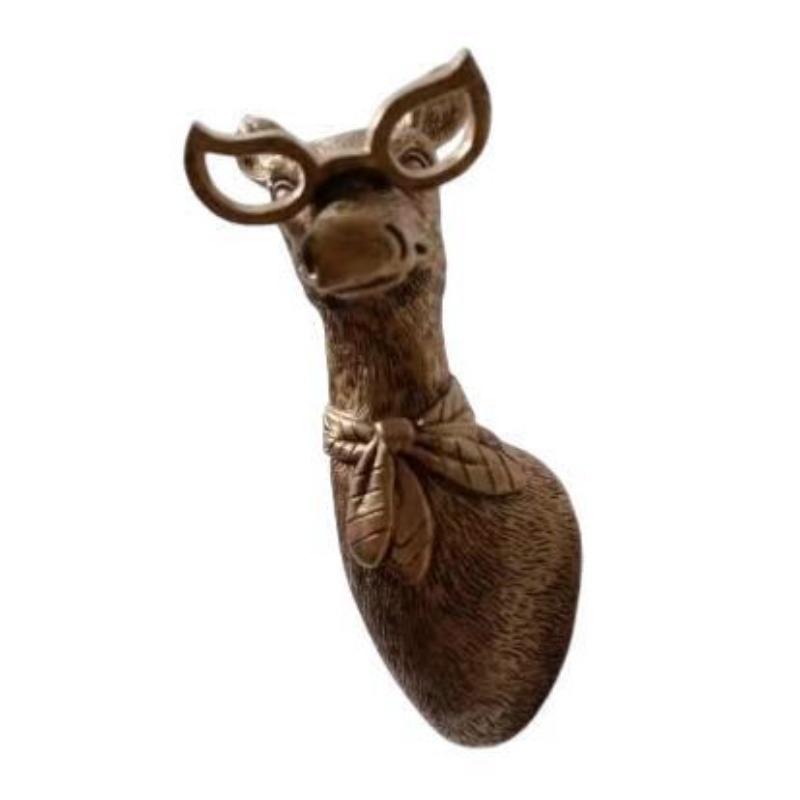 Ancient Bronze-colored Animal Pendant for Indoor Home Decoration, Bedroom, Living Room Fireplace Resin Craft Wall Hanging Stand