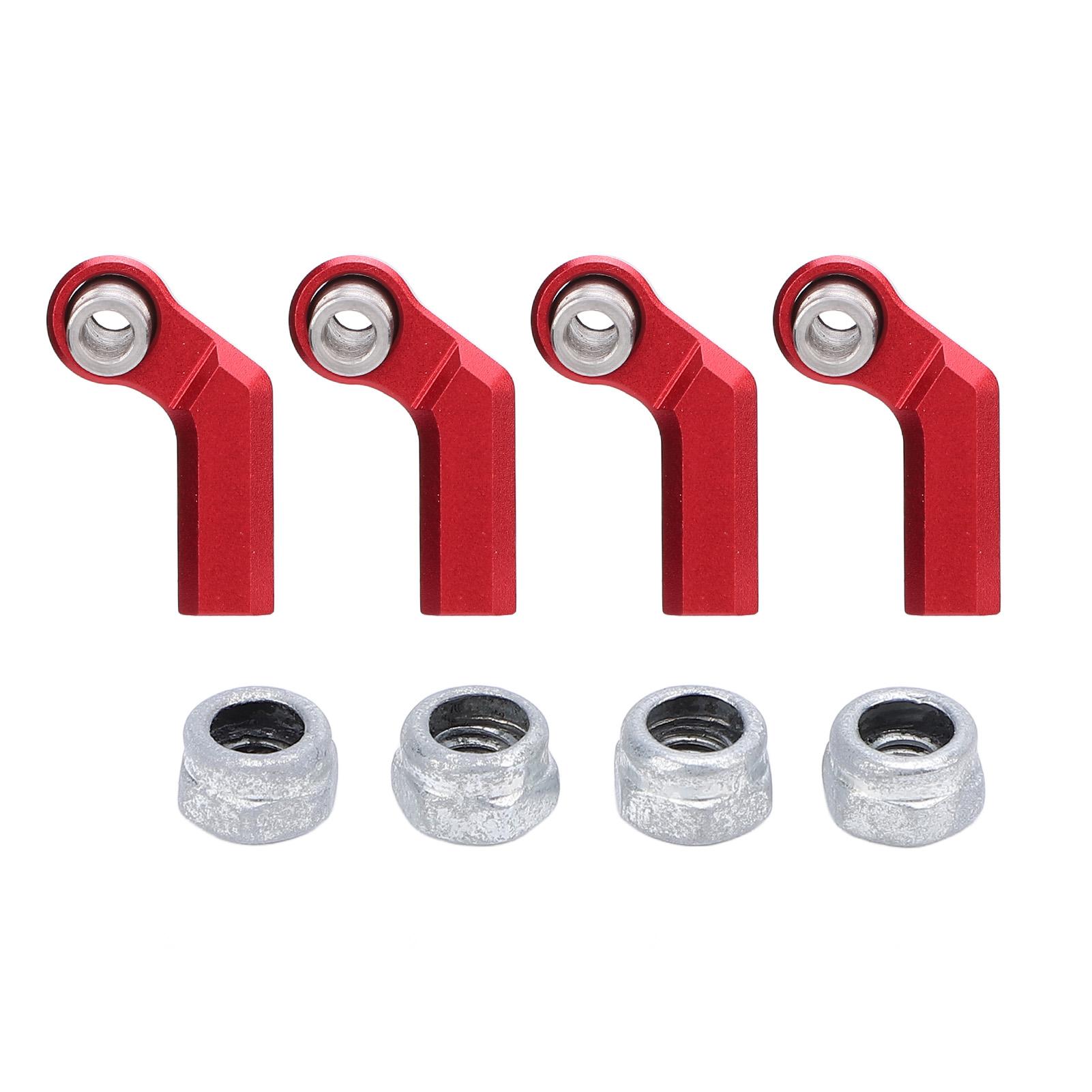 

4 Set RC Link Rod End Alloy M4 Curved CW 7mm Ball Joint Head Set for 1/10 Model Car Red