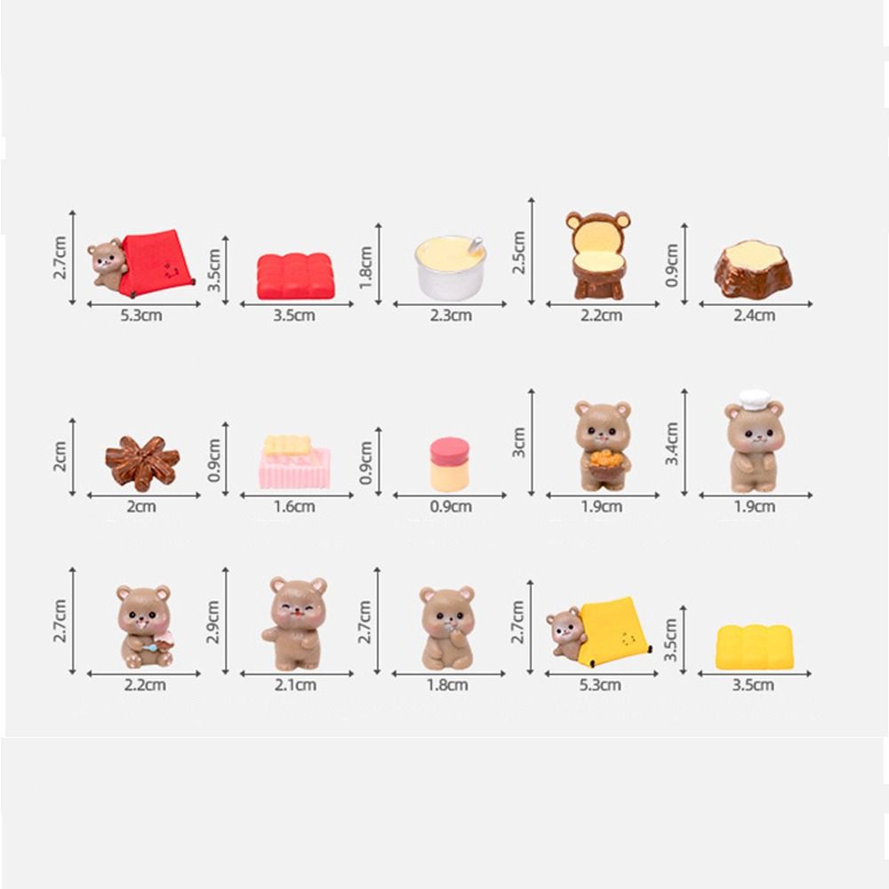 Kids Toy Miniature Cartoon Bear Figurines Crafts Bonsai Micro Landscape Furniture  Home Decoration
