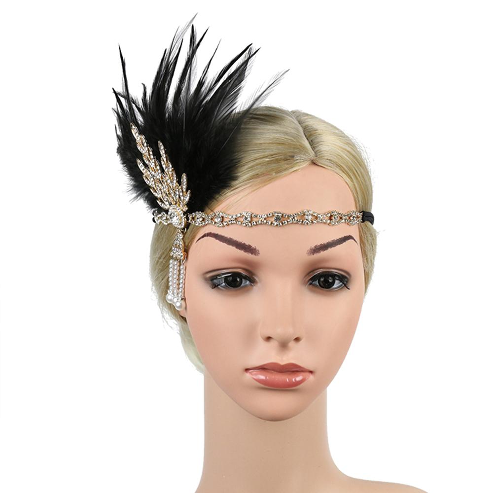 Handmade Wedding Headband Retro Rhinestone Pearl Hair Accessories for Halloween Costume Carnival