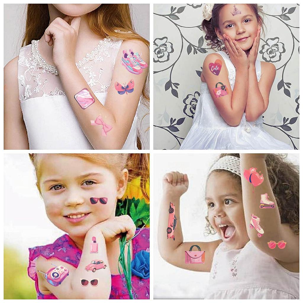 New Pink Party Girl Tattoo Stickers Waterproof Party Party Gift Funny Face Stickers