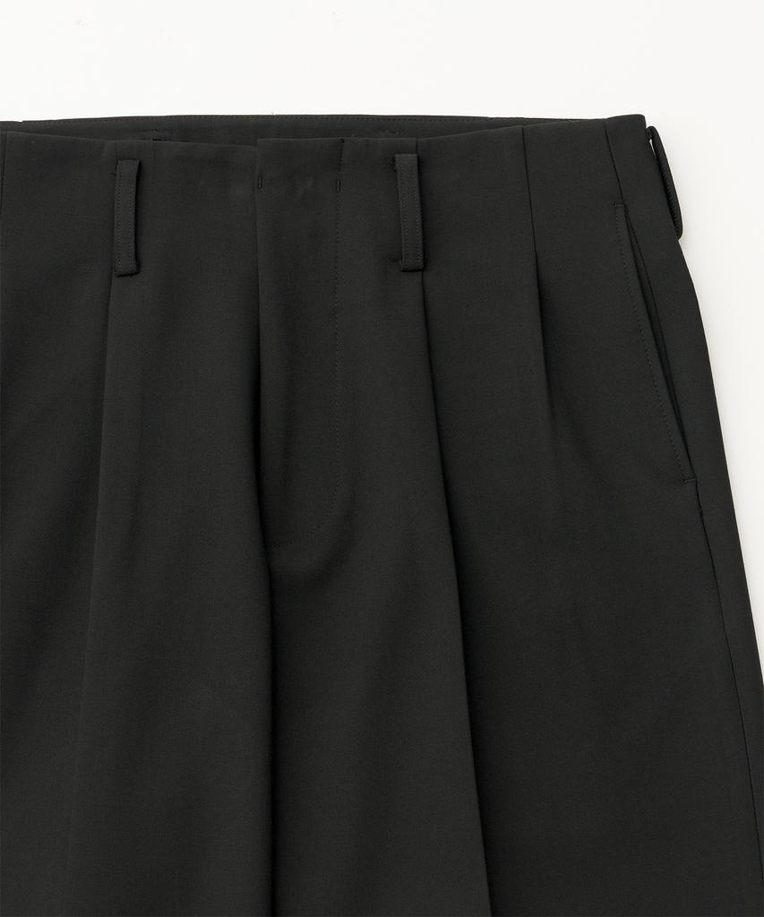 ANOTHER OFFICE Flow Wide Turn-Up Pants (Black)