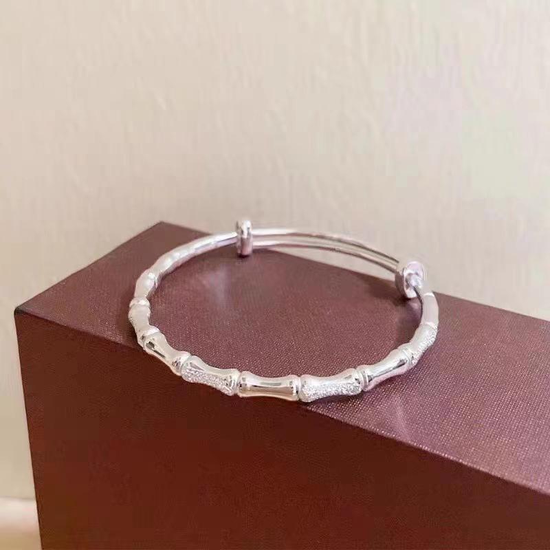 Pulseiras de Casal com Junta de Bambu: Design Elegante Ajustável Jateado