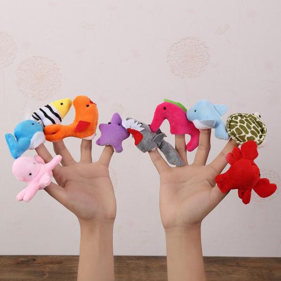 Cartoon Finger Puppet Set Plush Hand Puppets for Storytelling Early Education Soothing Doll Plush Toy Birthday Party Christmas Gifts