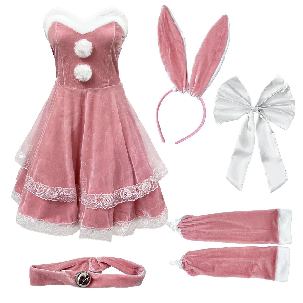 Sexy christmas costume bunny cosplay new year pure desire robe christmas costume little devil internet celebrity live streaming host