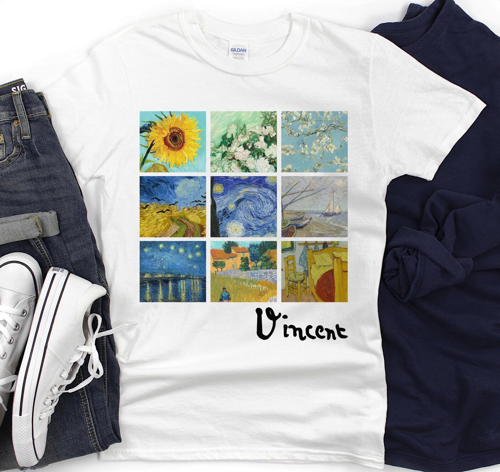 Van Gogh Paintings Collage T-Shirt, Art Lover Gift 2XL