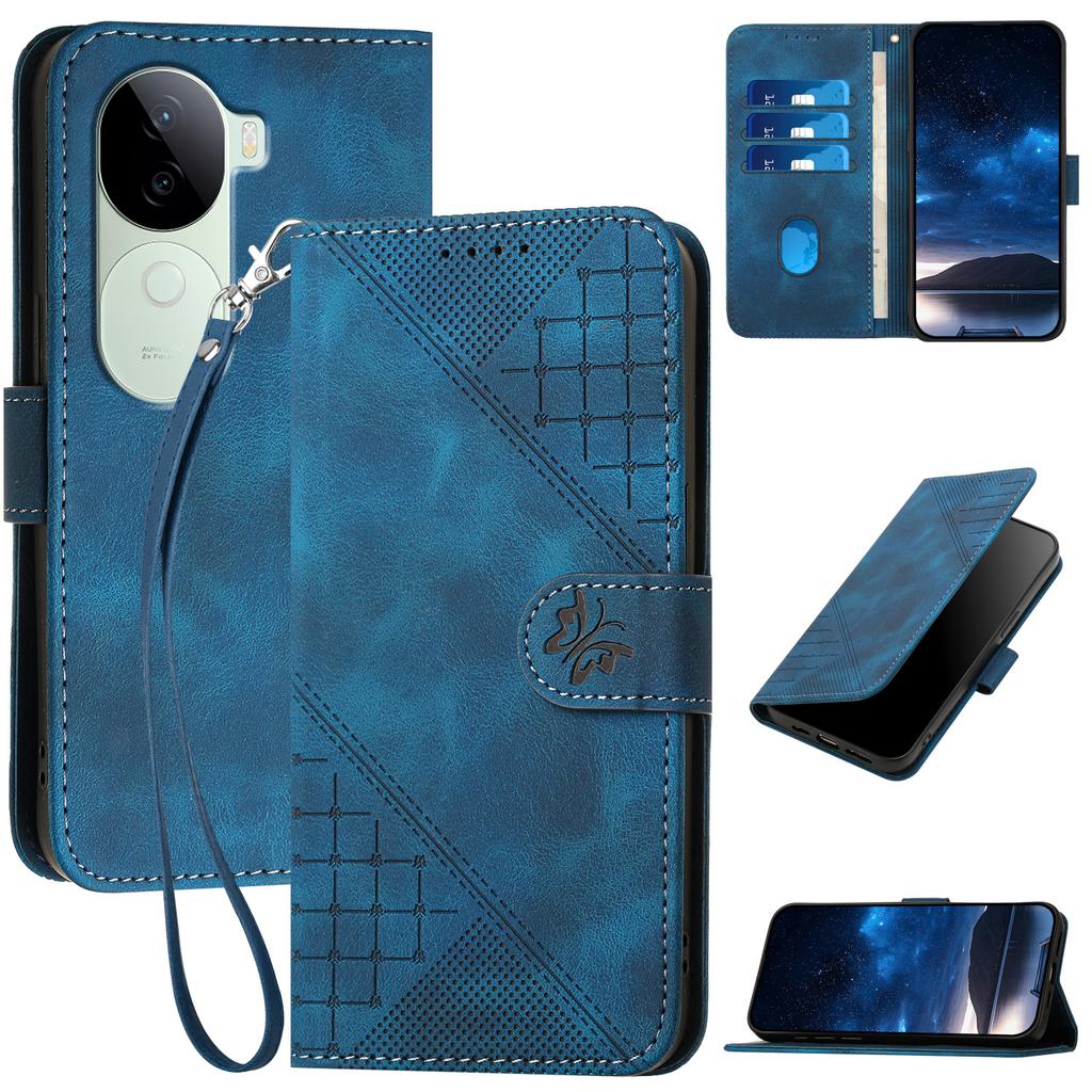 YX0080 For vivo V40e 5G/iQOO Z9s 5G Case Butterfly Imprint Leather Wallet Phone Cover