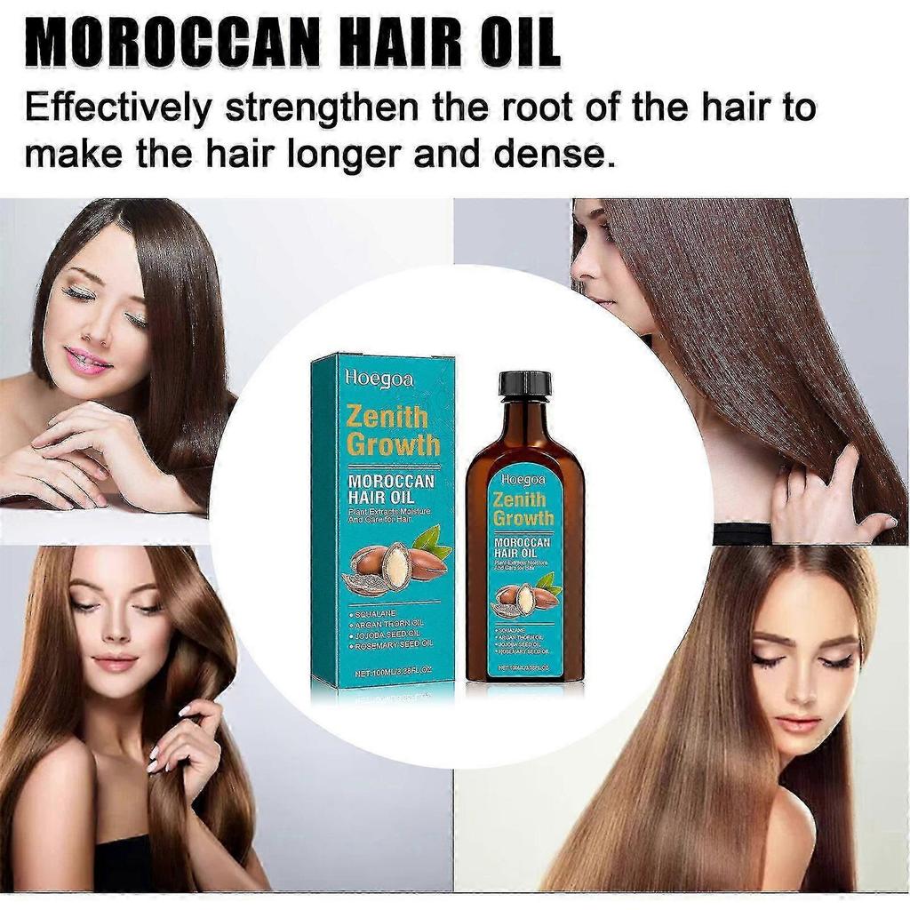 3x Moroccan Hair Oil ZenithGrowth Moroccan Hair Oil 100ml 2025
