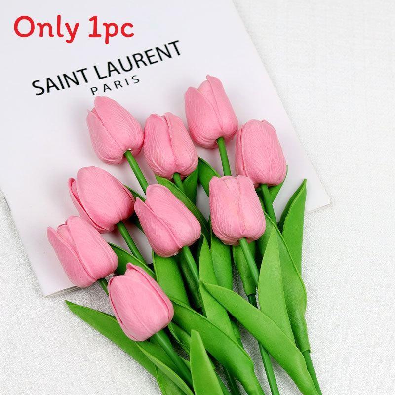 Tulip Pu Artificial Flowers For Wedding Decor Home Styling Props Photo