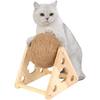 Sisal Cat Scratching Ball, Cat Scratcher Ball Toy with Cute Stable Stand, Interactive Exercise Toy for Small Pet To Play and Exercise