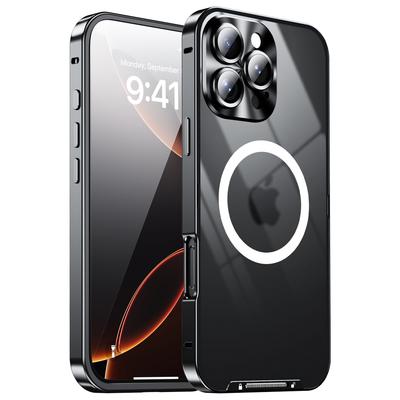 Für iPhone 16 Pro Hülle Kompatibel mit MagSafe Metallrahmen Matte Handyhülle