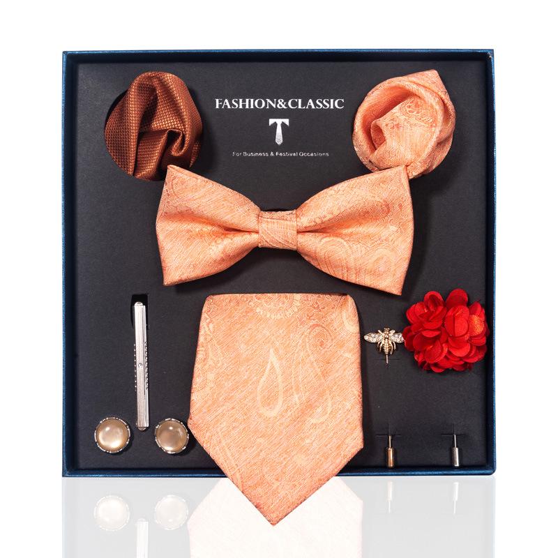 Luxury Groom Tie, Pocket Square & Boutonniere Gift Set for Weddings