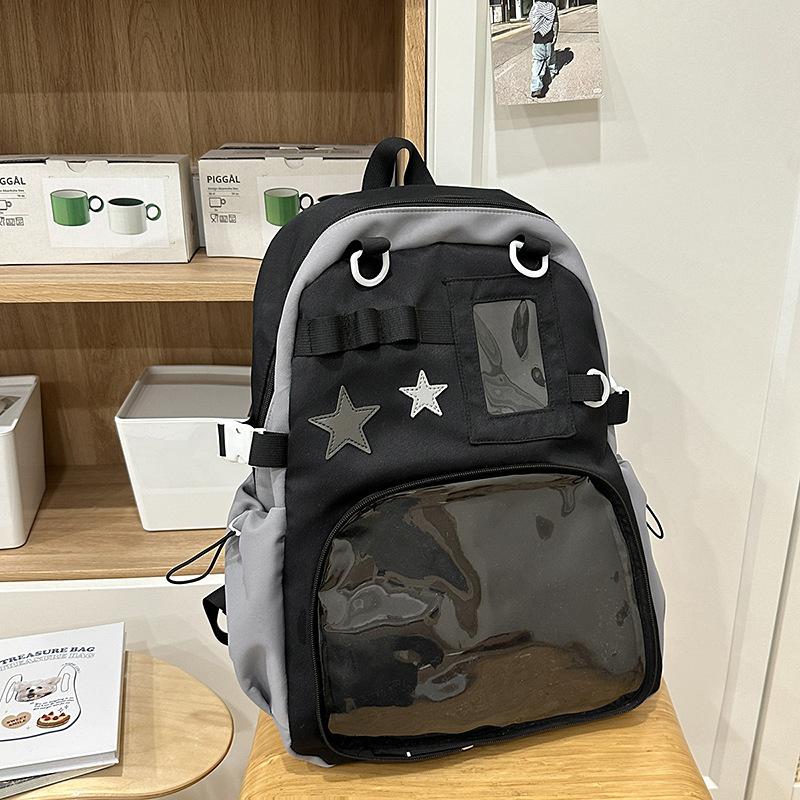 

School bag ins School bag female campus versatile girl cute high value large capacity bar transparent