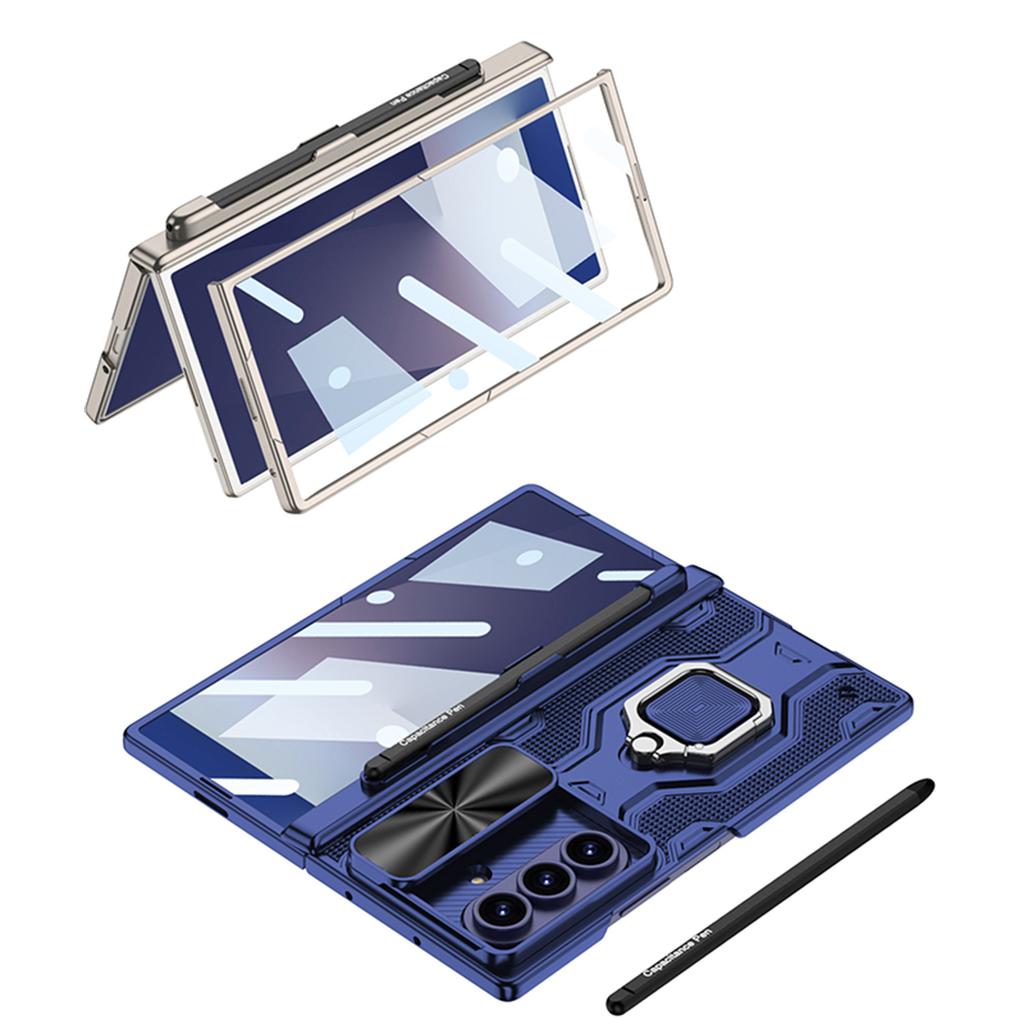 Suitable for Samsung ZFold7 Mobile Phone Case Sleeve Push Window Lens Ring Bracket Pen Slot Protective Cover Diamond Magnetic Adsorption Pen