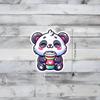Cute Panda Bear with Coffee Sticker Durable for Laptop, Car, Luggage, Skateboard & More - Perfect for Teens, Adults, Creative Decor & Gifting