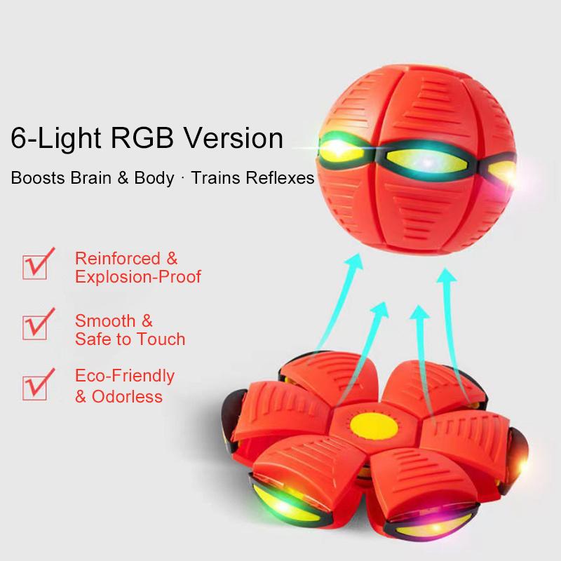 Portable Interactive Flying Saucer Ball Stomp Ufo Magic Balls, Flyer Transforming Glowing Jump Ball, Kids Bouncy Stomp Ball