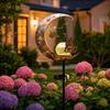 Solar Animal Garden Light, Moon Cat Bird Dog Solar Light with Metal Stake, Solar Powered Outdoor Animal Crescent Light for Patio Pathway Yard Decor
