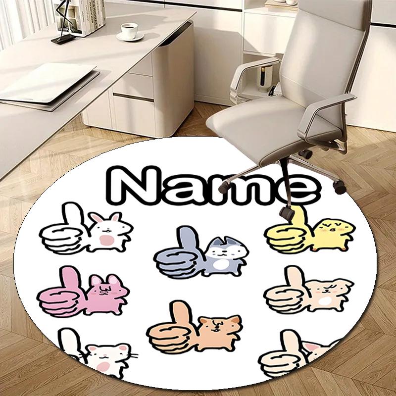 Personalized K-Kpop Team Round Chair Office Rug - Perfect for Mat, Office Chair & More - Ideal Gift for Birthdays and Holidays
