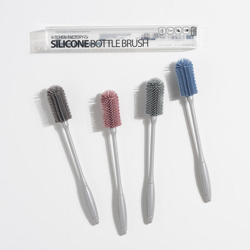 Domestic silicone bottle brush for cleaning baby bottles, thermoses, and tumblers