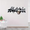 Metal Birds Key Holder Wall Mount Coat Hat Towel Rack Modern Floral Decor