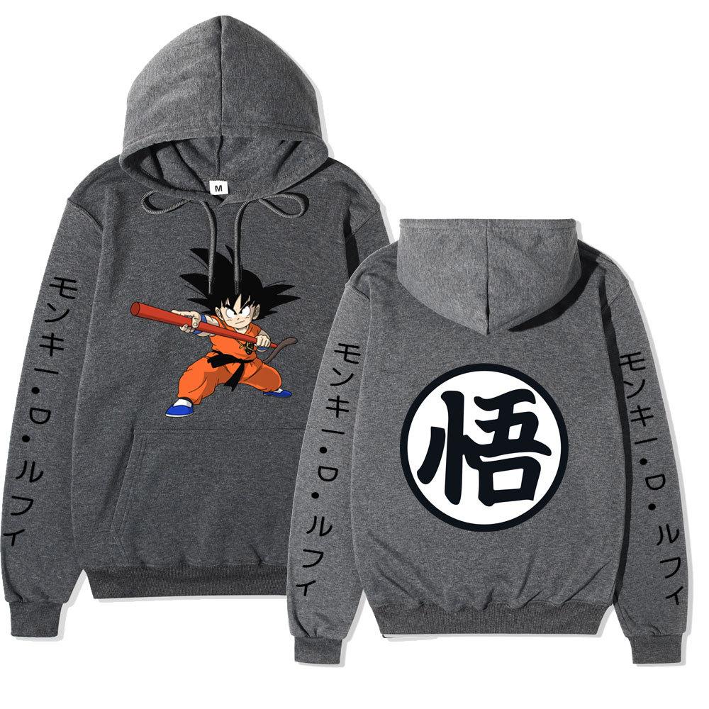 Dragon Ball Son Goku Anime Pattern Hoodie for Men Women Autumn Winter Loose Casual Long Sleeve Hooded Pullover Street Fashion Sweatshirt