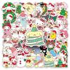 50 Christmas Sanrio Cartoon Stickers: Cute Waterproof Decorations for Thermos Cups and Notebooks.
