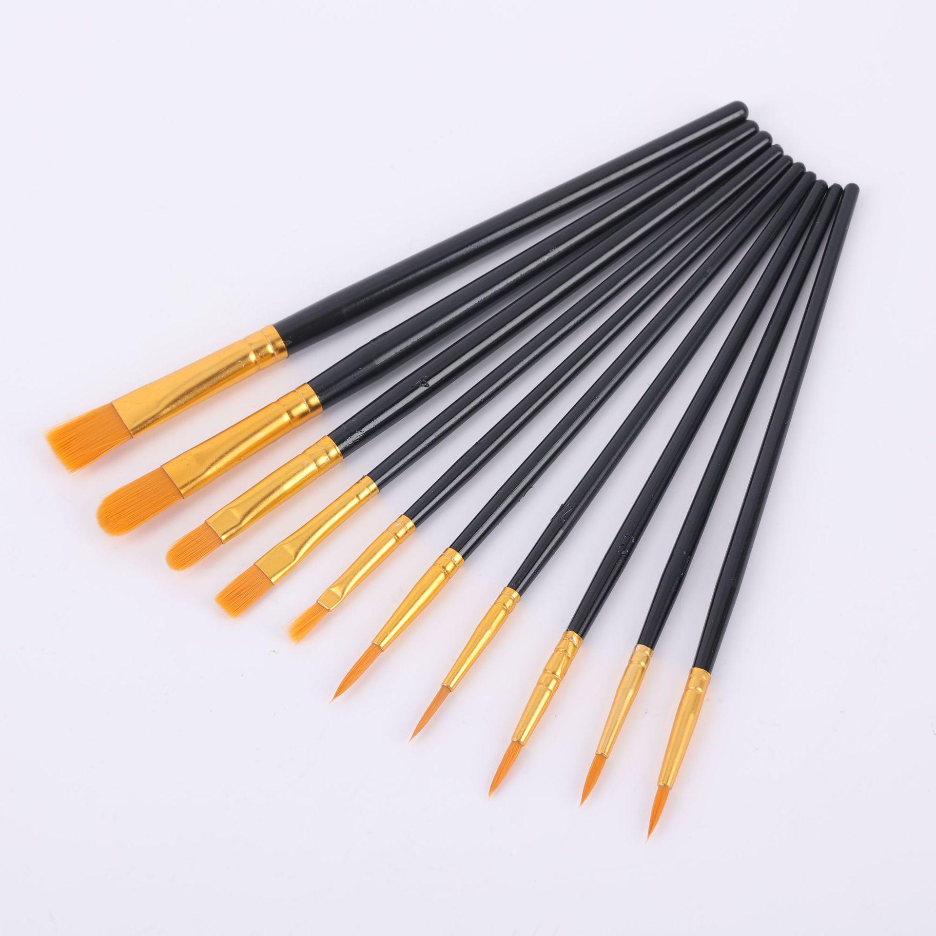 

Набор кистей с пластиковыми ручками для масла, гуаши и акварели, 10 штук Multicolor Options