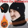 Outdoor Men Winter Knitted Hat Plush Warmth Peaked Cap Earmuff Casual Fashion Faux Fur Lined Bomber Cycling Ear Protection Amagi