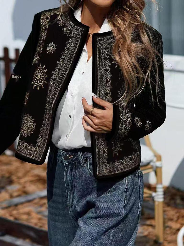 Kapuzenpullover mit Rundhalsausschnitt, lässiger Print, Damen-Oberbekleidung - Reißverschluss, für Frühling & Herbst