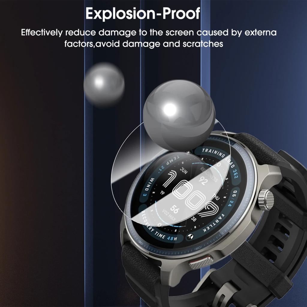 Tempered Glass for Amazfit Balance 2 9H Hardness Explosion-proof Anti Shatter Screen Protectors with Easy Installation Kit